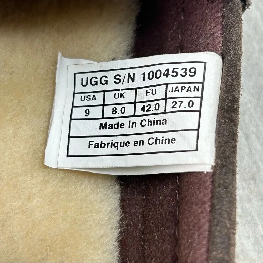 UGG Alder Espresso Brown Suede Leather Slip On Loafer Slipper Shoes Mens Size 9 - Picture 9 of 10